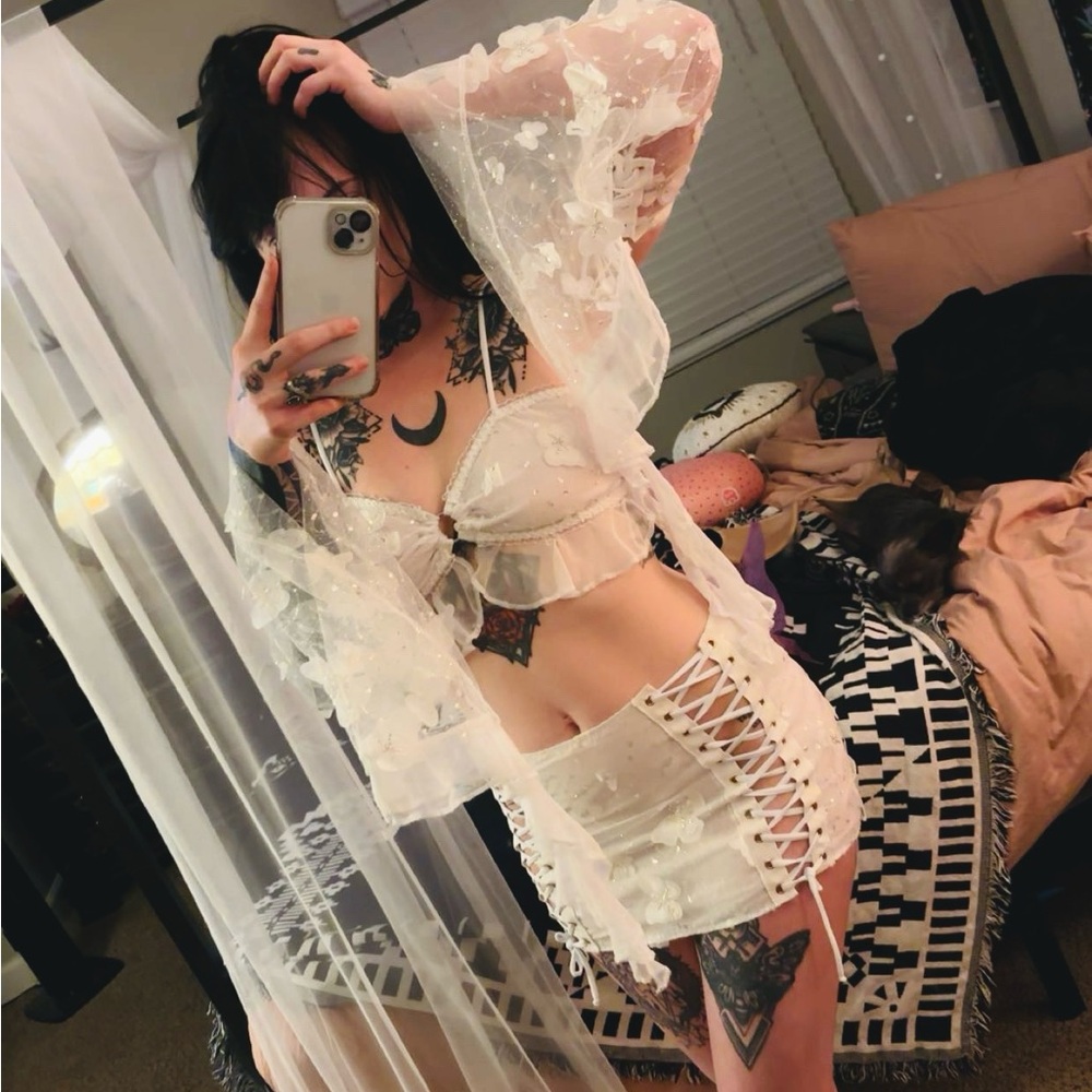 Fractal witch white rave lingerie